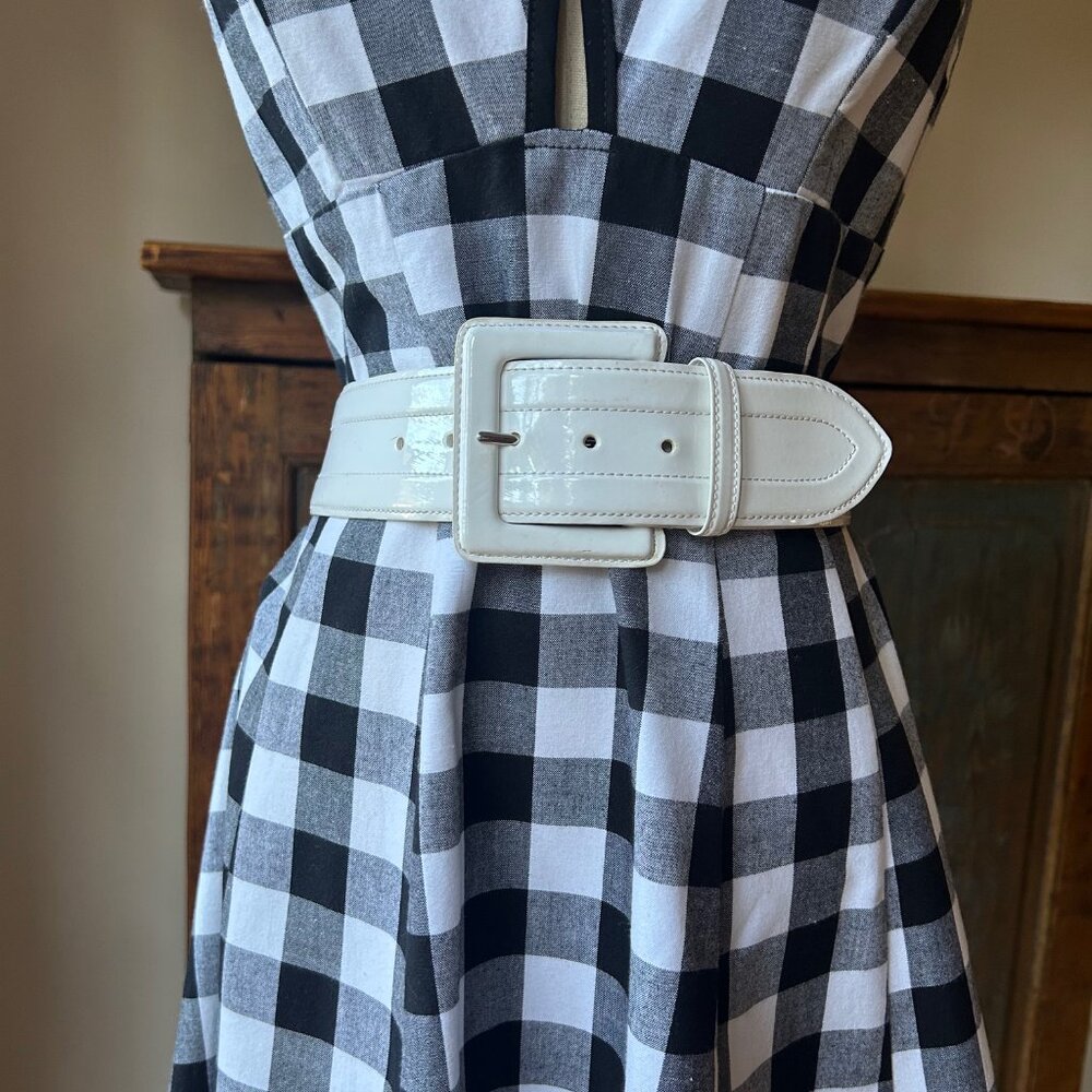ACCEPTING ALL REASONABLE OFFERS! Ralph Lauren White Wide Leather Waist Belt - Picture 2 of 13